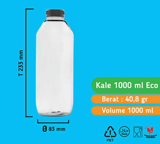 botol kale 1000ml eco (TANPA TUTUP)