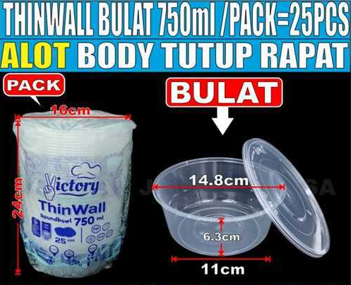Thinwall ROUND BOWL 750ML Victory 25PCS