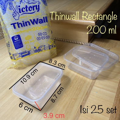 Thinwall rectangle  200Ml Victory ISI 25PCS