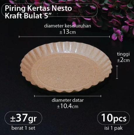 piring kertas kraft nesto