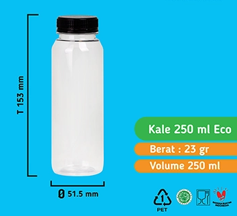 Botol kale 250Ml eco botol jus (TANPA TUTUP)
