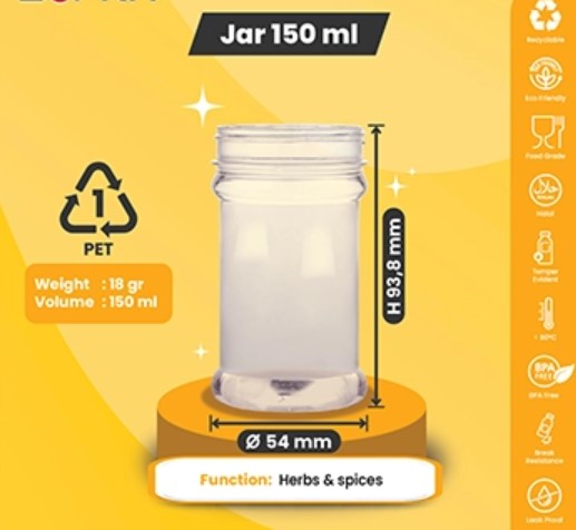 TOPLES JAR 150 ML + PLUG + TUTUP GOLD