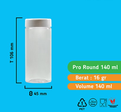 TOPLES PRO ROUND 140 ML + TUTUP