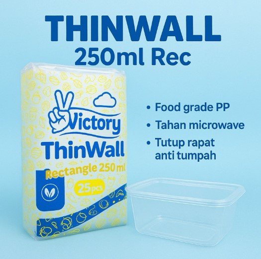 Thinwall rectangle  250Ml Victory 25pcs