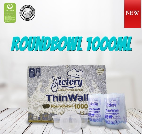 THINWALL VICTORY ROUNDBOWL 1000ML ISI 25PCS