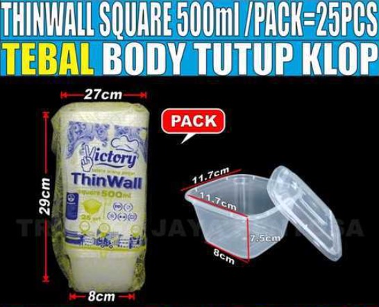 THINWALL VICTORY SQUARE 500ML ISI 25PCS