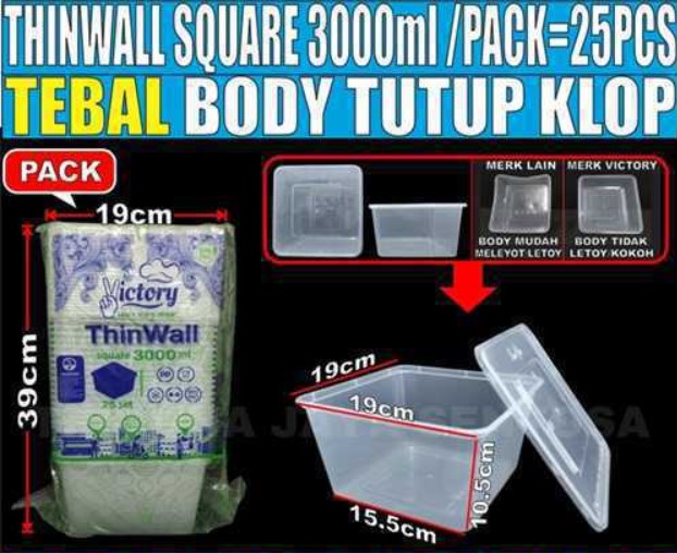 THINWALL VICTORY SQUARE 3000ML ISI 25
