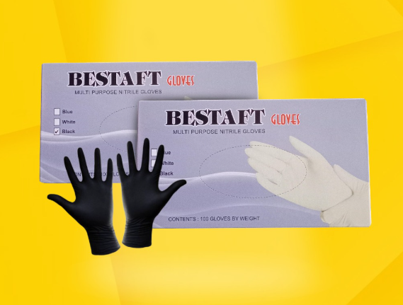 SARUNG TANGAN NITRILE KARET HITAM UK L ISI 100