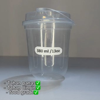 CUP THINWALL INJECTION 380 ML OVAL TRANS VICTORY